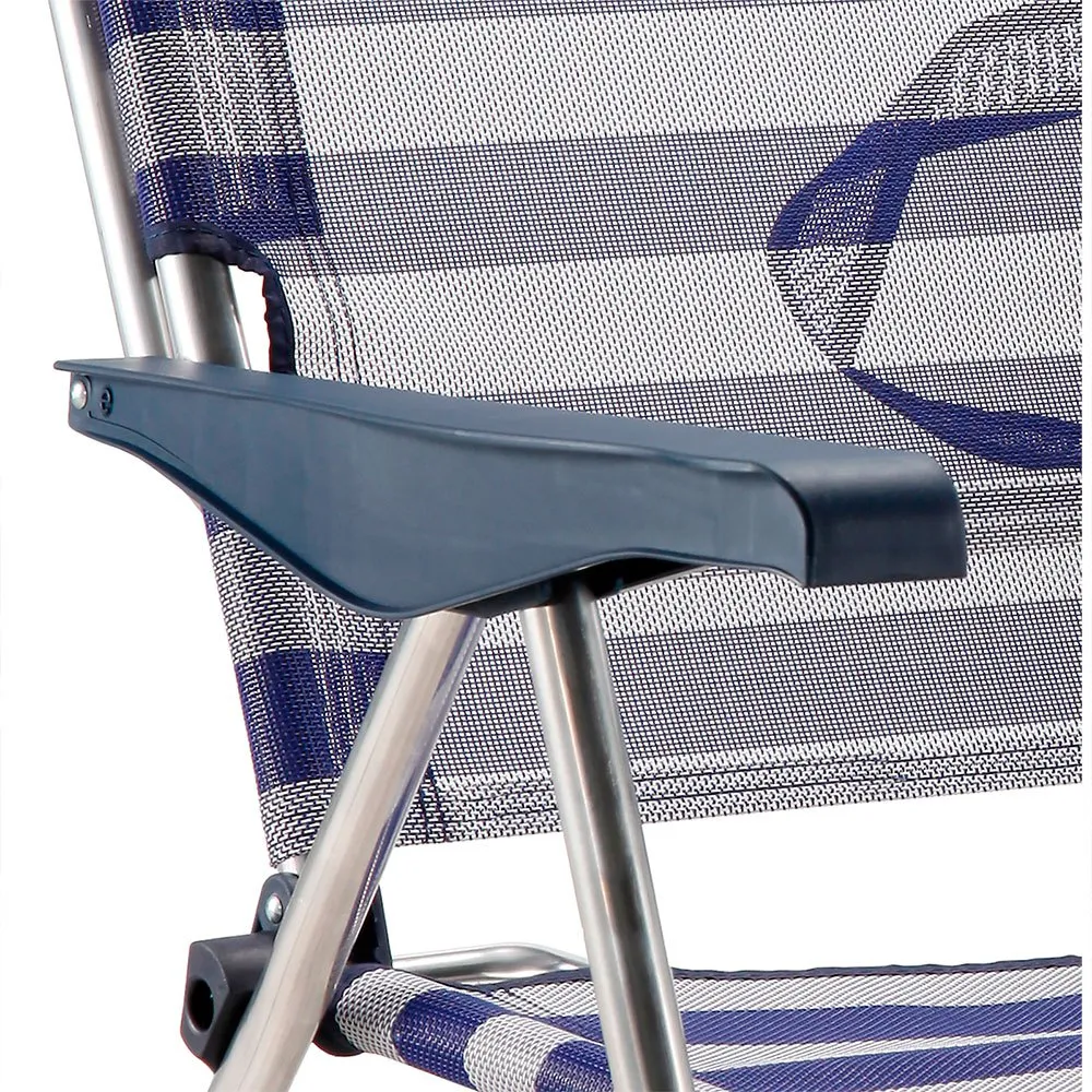 Solenny Fällstol 4 Lägen 105x91x63 Cm unisex, Navy / white, One Size Solenny Fällstol 4 Lägen 105x91x63 Cm unisex, Navy / white, One Size
