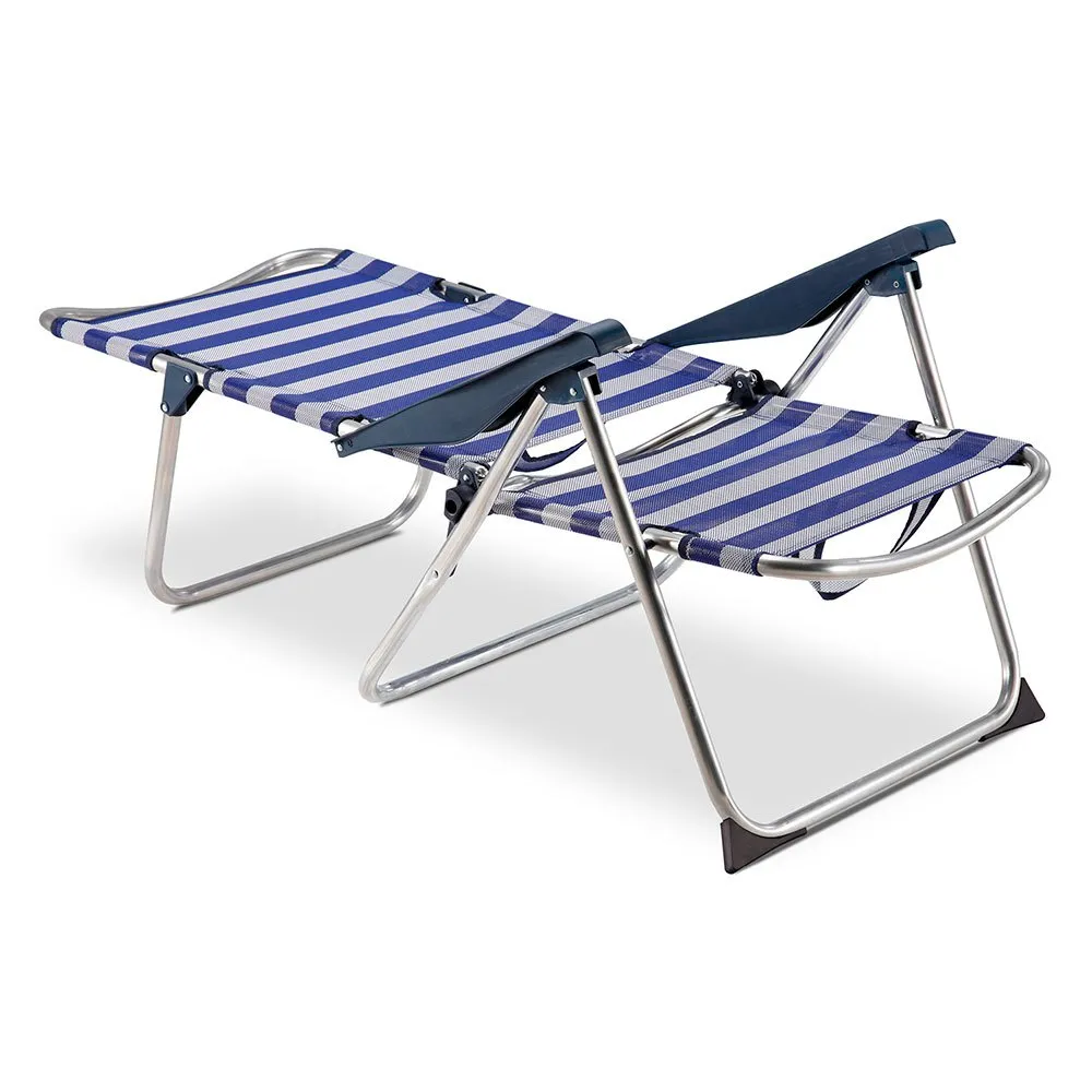 Solenny Fällstol 4 Lägen 105x91x63 Cm unisex, Navy / white, One Size Solenny Fällstol 4 Lägen 105x91x63 Cm unisex, Navy / white, One Size