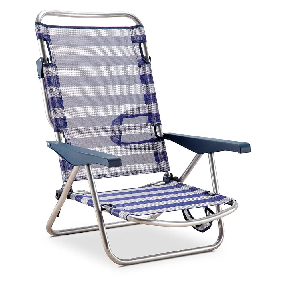 Solenny Låg Fällstol 4 Lägen 86x81x62 Cm unisex, Navy / white, One Size Solenny Låg Fällstol 4 Lägen 86x81x62 Cm unisex, Navy / white, One Size