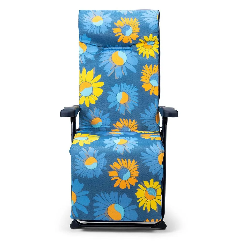 Solenny Super-relax Hopfällbar Solsäng Med 6 Positioner 114x86x62 Cm unisex, Blue / orange / yellow, One Size