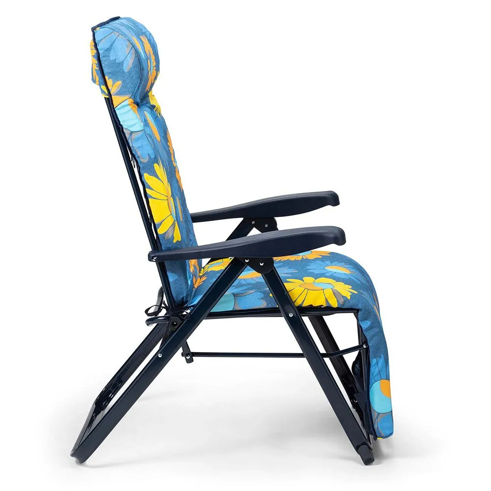 Solenny Super-relax Hopfällbar Solsäng Med 6 Positioner 114x86x62 Cm unisex, Blue / orange / yellow, One Size
