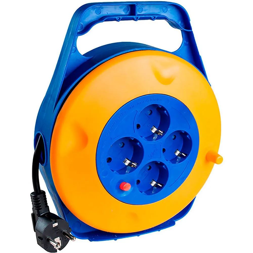 Solera H05vv-f 3g1 4 Plugs 10 M Kabeltrumma, Blue / orange, One Size Solera H05vv-f 3g1 4 Plugs 10 M Kabeltrumma, Blue / orange, One Size
