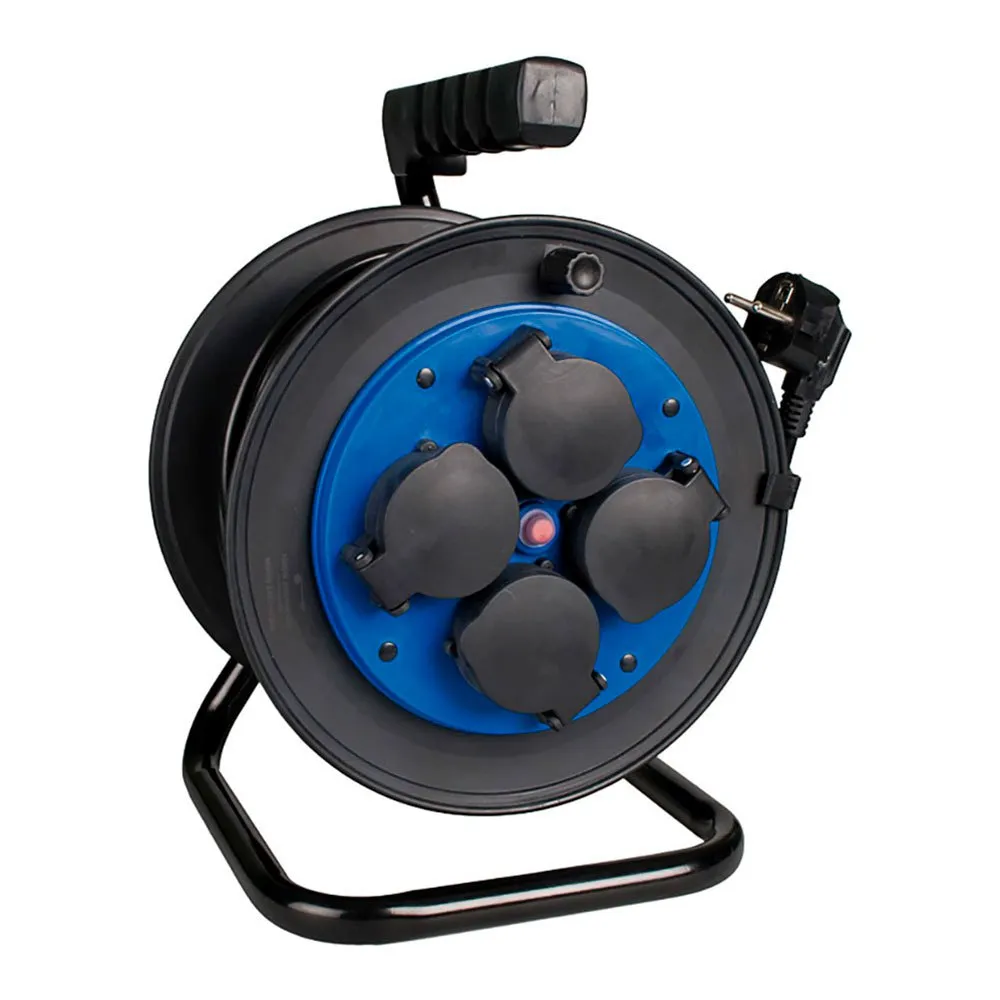 Solera Industriell Kabelrulle 7427/1t 4 Uttag 50 M, Black / blue, One Size