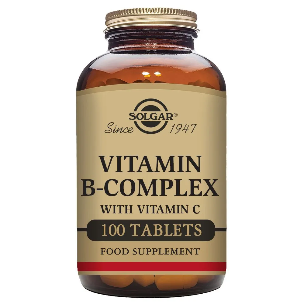 Solgar B-complex With Vitamin C Stress Formula Tabletter 100 Enheter, Brown, One Size