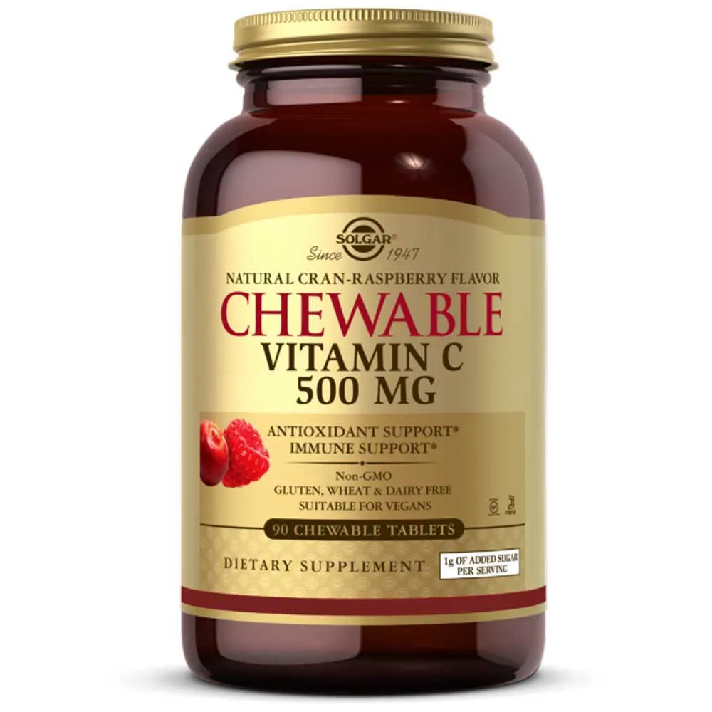 Solgar C-vitamin Vuxna 500 Mg/tranbär Hallon 90 Enheter, Brown, One Size Solgar C-vitamin Vuxna 500 Mg/tranbär Hallon 90 Enheter, Brown, One Size