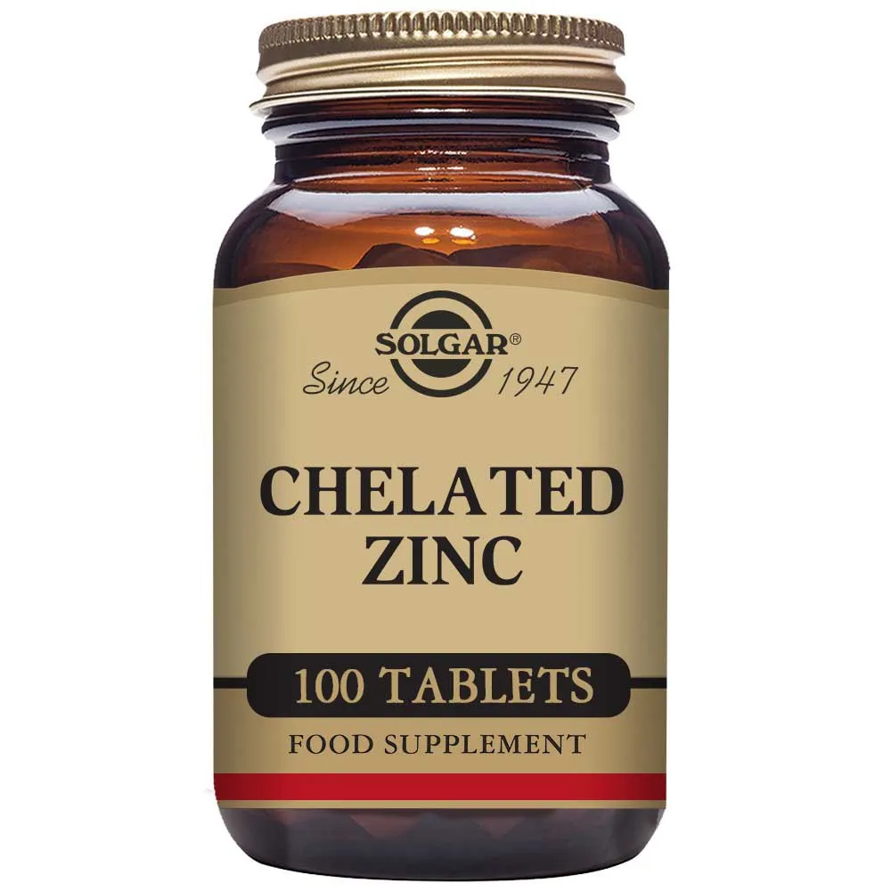 Solgar Chelated Zinc Tabletter 100 Enheter, Golden, One Size
