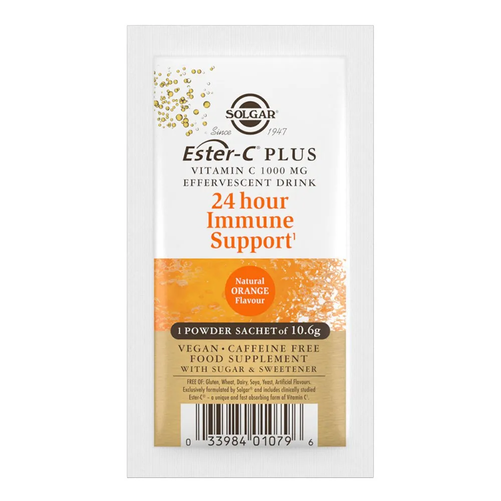 Solgar Ester-c Plus Effervescent Engångsdos Stickförpackning Apelsin 10.6g 21 Enheter, One size