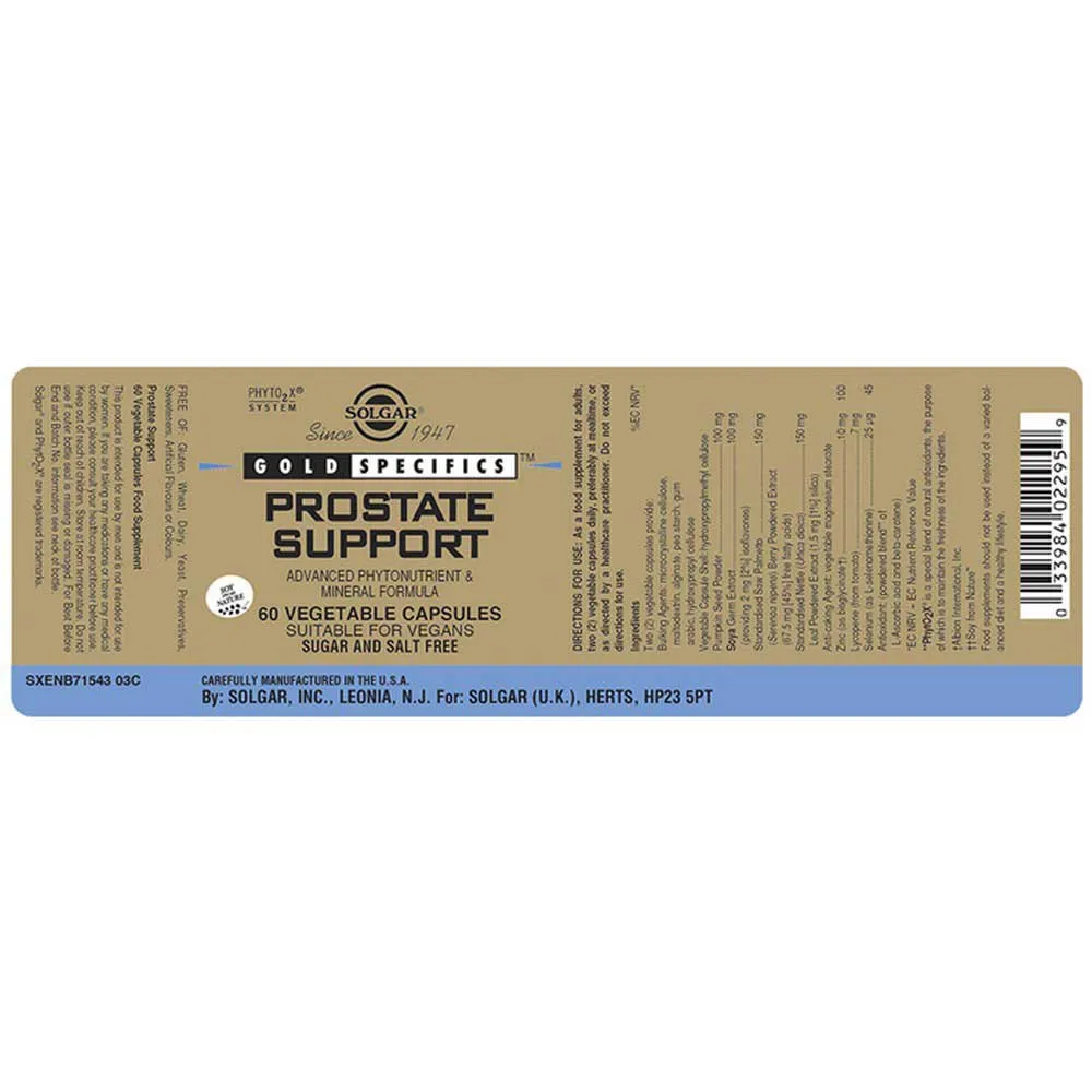 Solgar Gs Prostate Support Tillskott 60 Enheter, One size Solgar Gs Prostate Support Tillskott 60 Enheter, One size