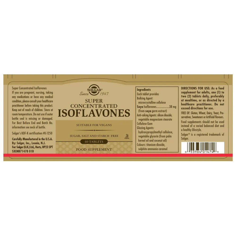 Solgar Isoflavones Super Concentrated Non Gmo Tabletter 60 Enheter, Brown, One Size Solgar Isoflavones Super Concentrated Non Gmo Tabletter 60 Enheter, Brown, One Size