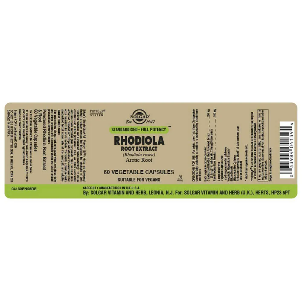 Solgar Sfp Rhodiola Rosea-extrakt 60 Enheter, Brown, One Size Solgar Sfp Rhodiola Rosea-extrakt 60 Enheter, Brown, One Size