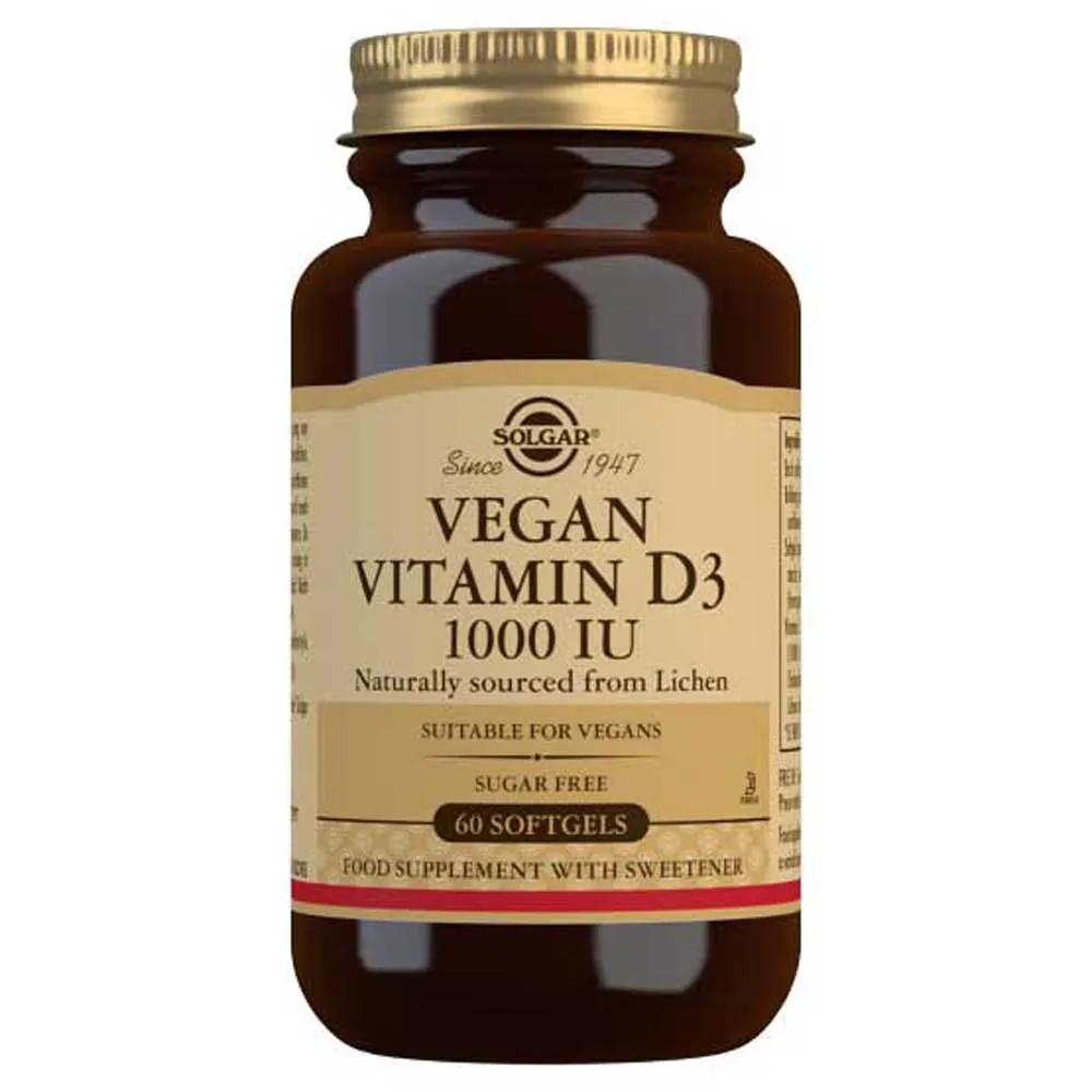 Solgar Vegan Vitamin D3 1000ui Kapslar Neutral Smak 60 Enheter, One size