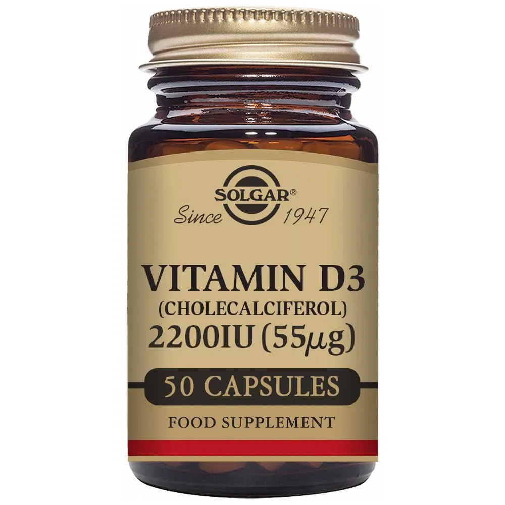 Solgar Vitamin D3 2200 Ie 55 Mcg 50 Enheter, Brown, One Size Solgar Vitamin D3 2200 Ie 55 Mcg 50 Enheter, Brown, One Size