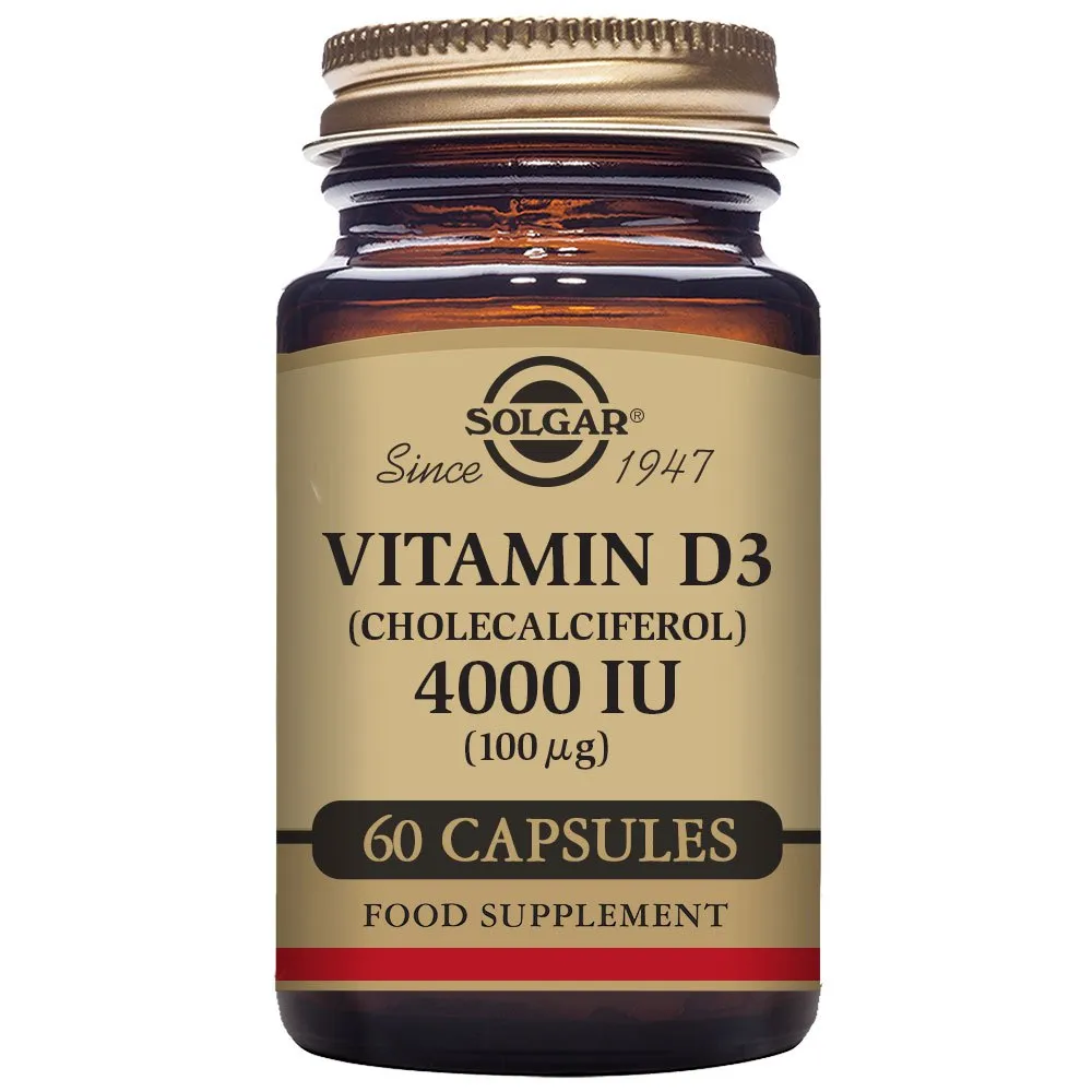 Solgar Vitamin D3 4000 Iu 100 Mcg 60 Enheter, Brown, One Size Solgar Vitamin D3 4000 Iu 100 Mcg 60 Enheter, Brown, One Size