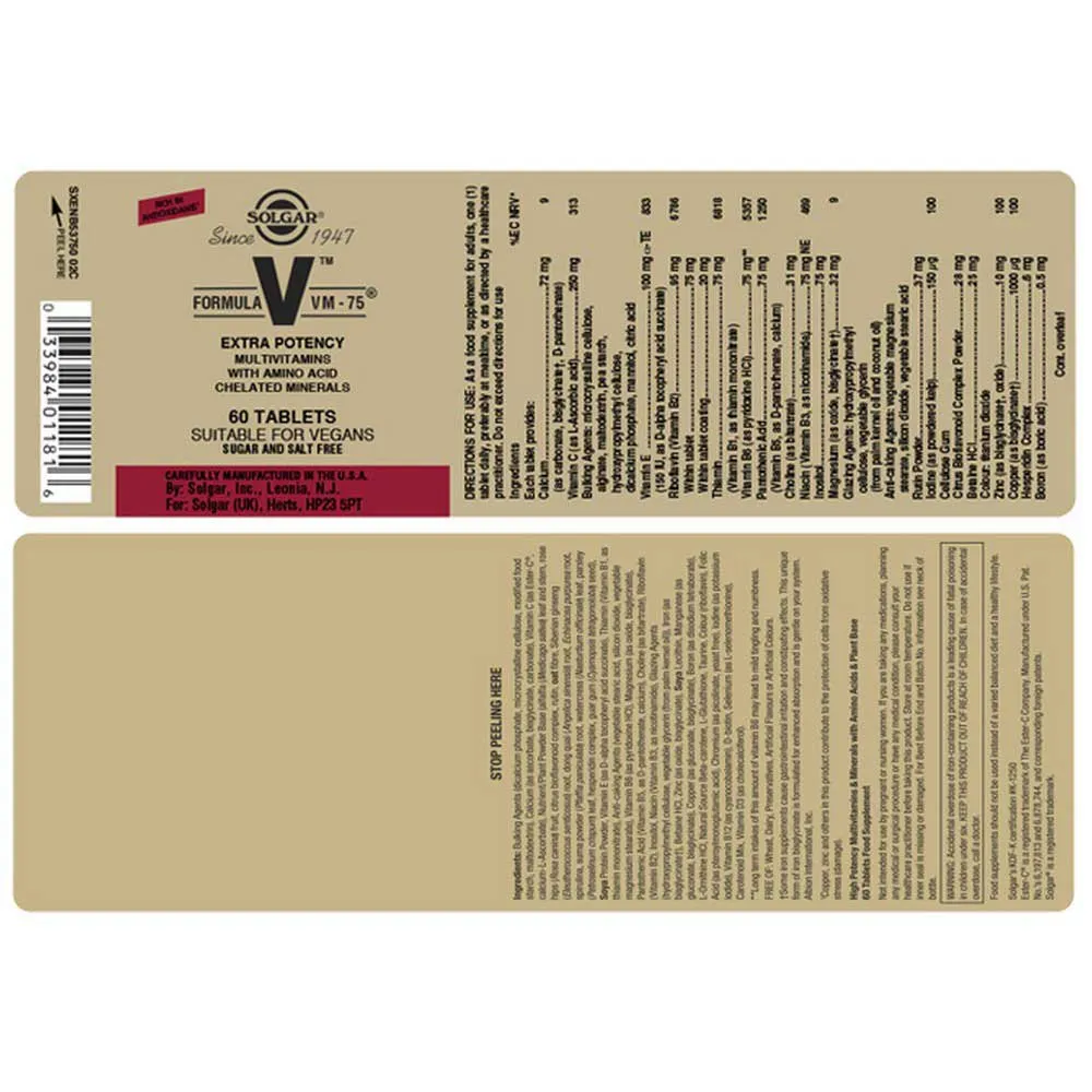 Solgar Vm-2000 Tabletter 60 Enheter, Brown, One Size Solgar Vm-2000 Tabletter 60 Enheter, Brown, One Size