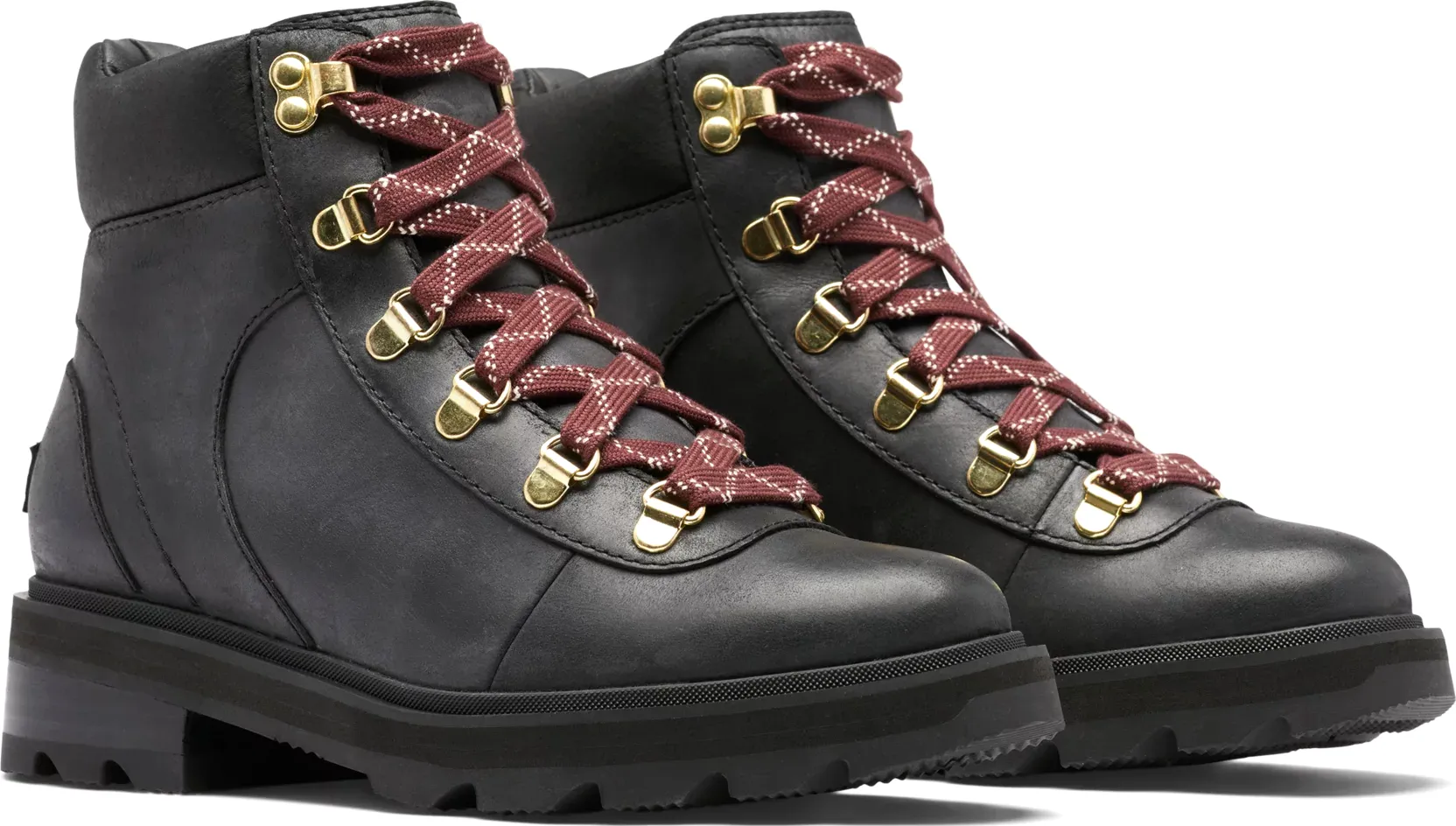Sorel Women's Lennox Hiker Stkd Wp, Black,WarpRed Sorel Women's Lennox Hiker Stkd Wp, Black,WarpRed