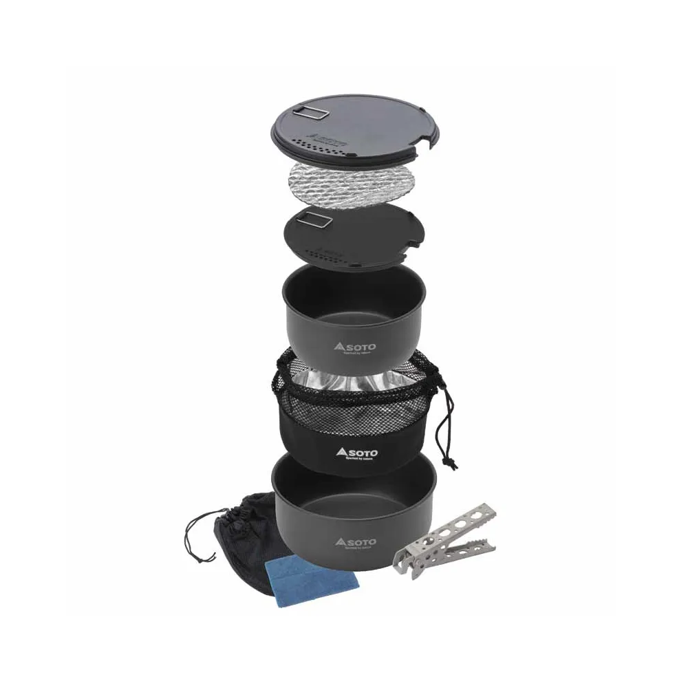 Soto Navigator Cook Set, Black, One Size Soto Navigator Cook Set, Black, One Size