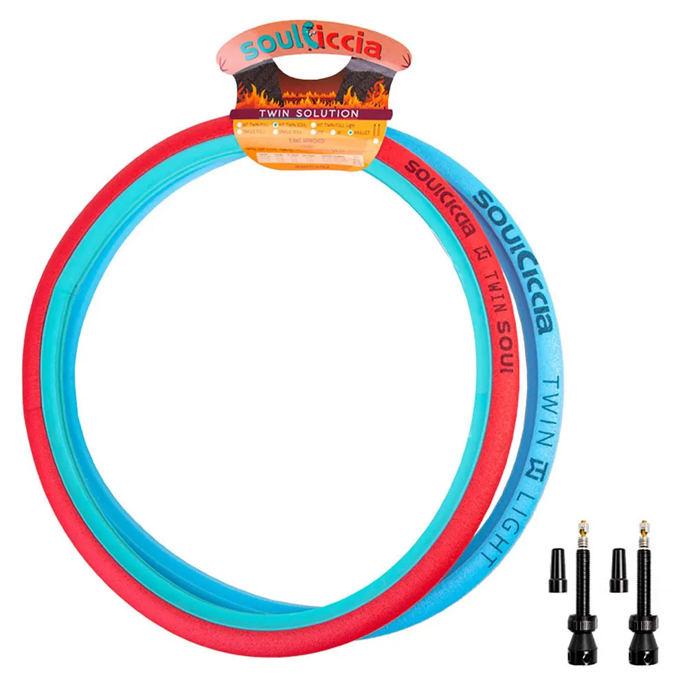 Soulciccia 27.5´´x43 Mm Twin Soul+light + 2 Valves Tubeless Punkteringsskyddande Skum 2 Enheter, 27.5" Soulciccia 27.5´´x43 Mm Twin Soul+light + 2 Valves Tubeless Punkteringsskyddande Skum 2 Enheter, 27.5"