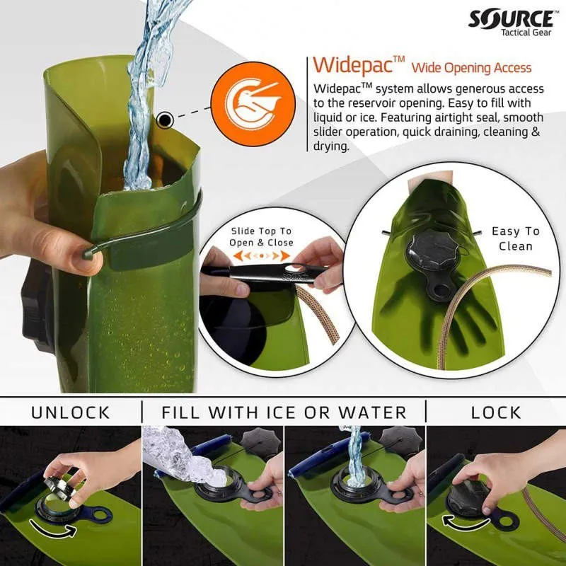 SOURCE Wxp Tactical 2l Vätskeblåsa, Green, One Size
