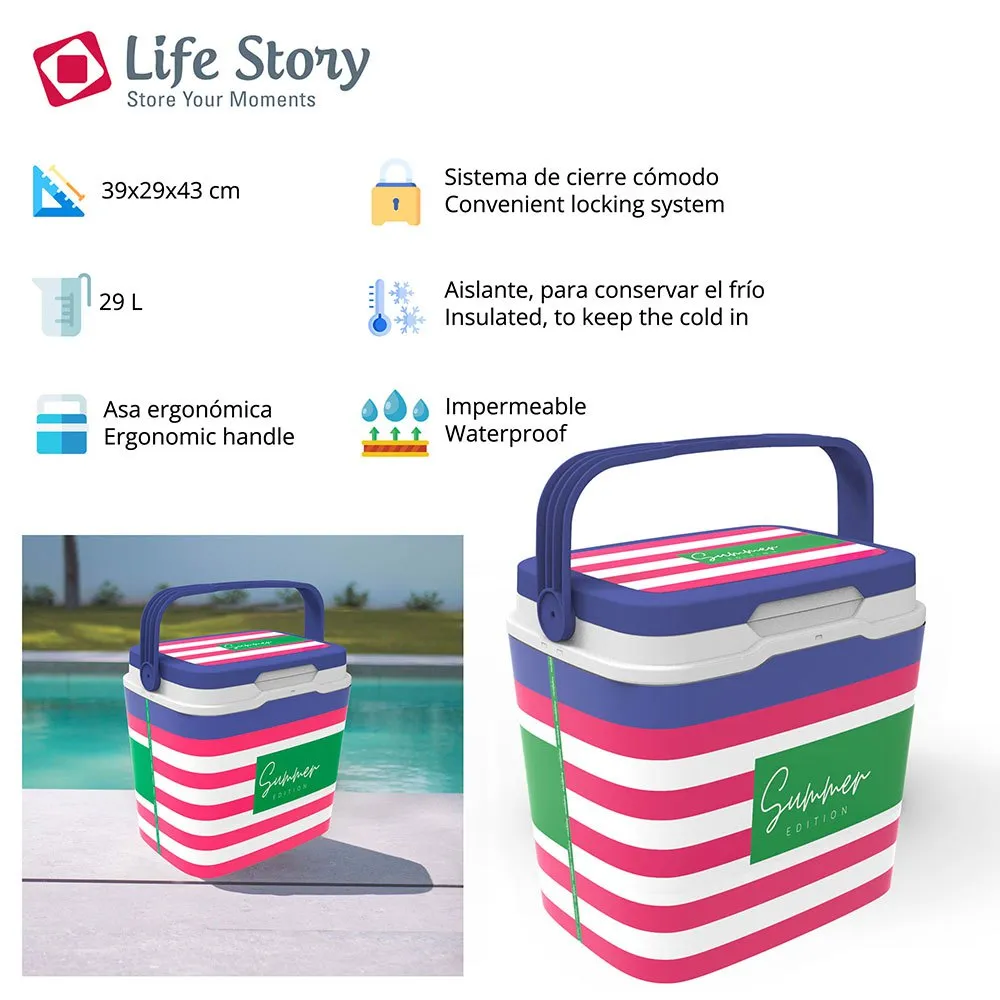Sp Berner Sb267 Life Story 29l Styv Bärbar Kylbox, Multicolor, One Size