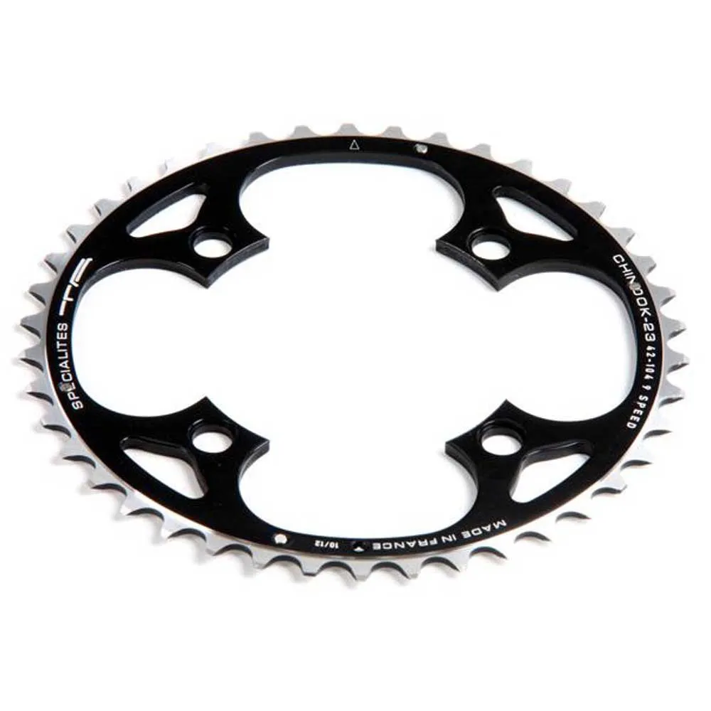 SPECIALITES TA Kettenblatt Chinook, 4-Arm, außen, 104 mm Lochkreis, 23 mm Aufnahme SPECIALITES TA Kettenblatt Chinook, 4-Arm, außen, 104 mm Lochkreis, 23 mm Aufnahme