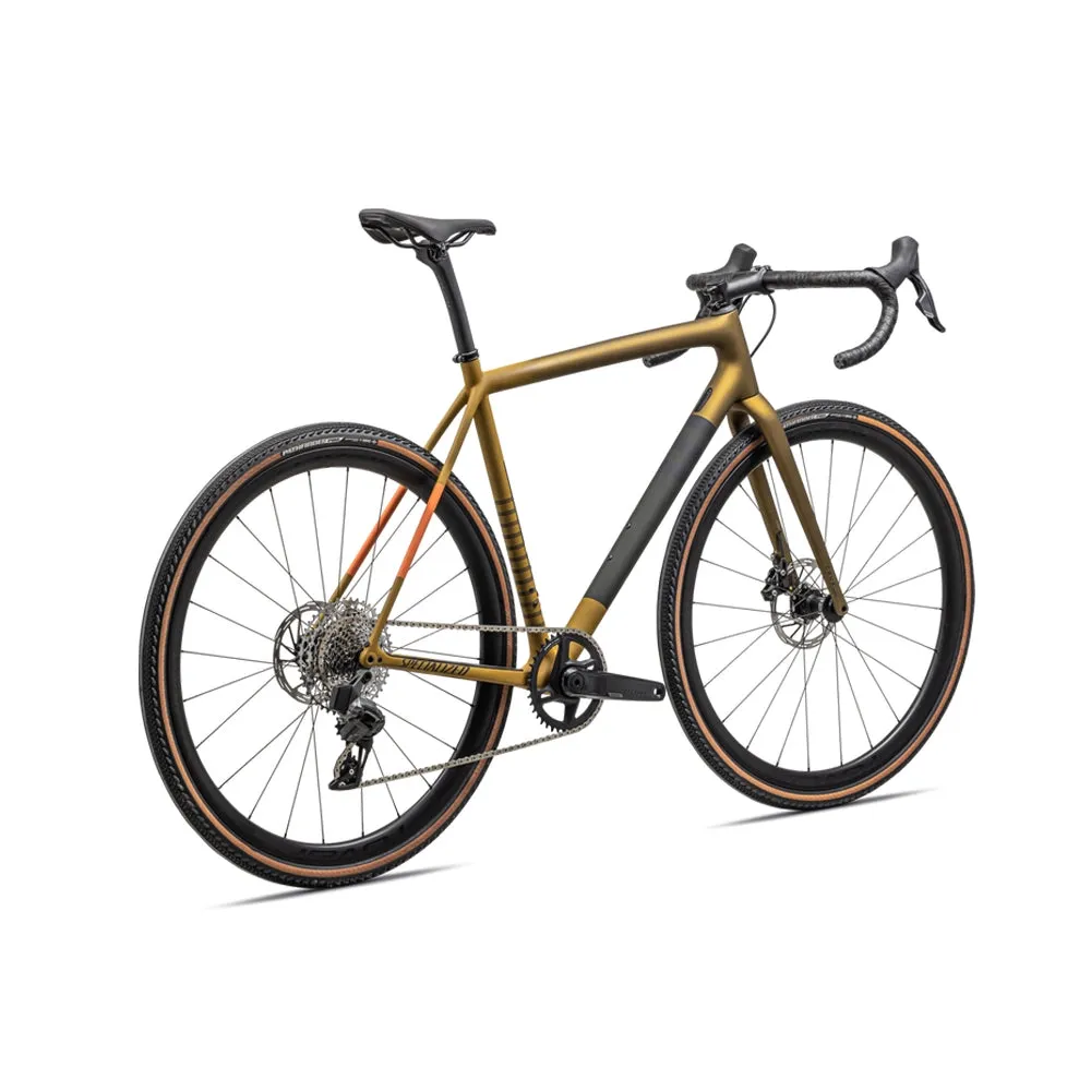 Specialized CRUX Expert Sram Rival AXS Complete Bike Gravel, SATIN HARVEST GOLD METALLIC/OAK GREEN Specialized CRUX Expert Sram Rival AXS Complete Bike Gravel, SATIN HARVEST GOLD METALLIC/OAK GREEN