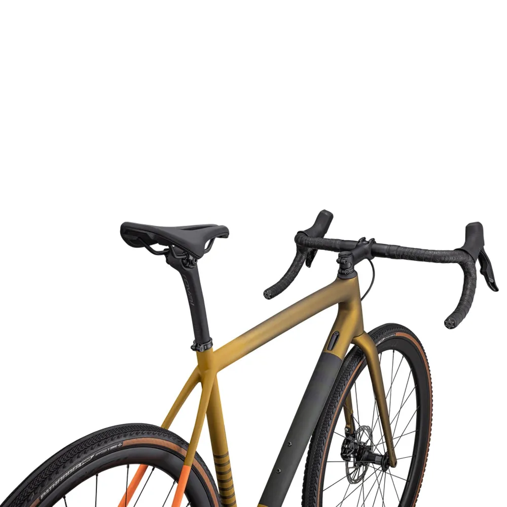 Specialized CRUX Expert Sram Rival AXS Complete Bike Gravel, SATIN HARVEST GOLD METALLIC/OAK GREEN Specialized CRUX Expert Sram Rival AXS Complete Bike Gravel, SATIN HARVEST GOLD METALLIC/OAK GREEN