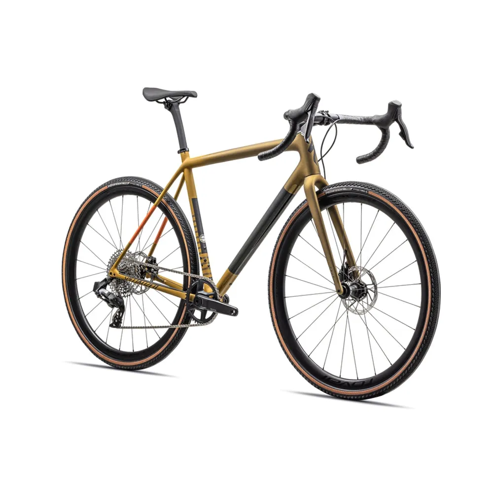 Specialized CRUX Expert Sram Rival AXS Complete Bike Gravel, SATIN HARVEST GOLD METALLIC/OAK GREEN Specialized CRUX Expert Sram Rival AXS Complete Bike Gravel, SATIN HARVEST GOLD METALLIC/OAK GREEN