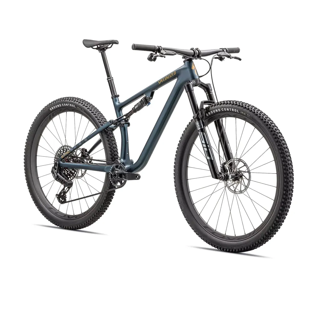 Specialized Epic Evo Pro LTD SRAM X0 AXS Mountain Bike, Satin Metallic Deep Lake / Harvest Gold Metallic, S Specialized Epic Evo Pro LTD SRAM X0 AXS Mountain Bike, Satin Metallic Deep Lake / Harvest Gold Metallic, S