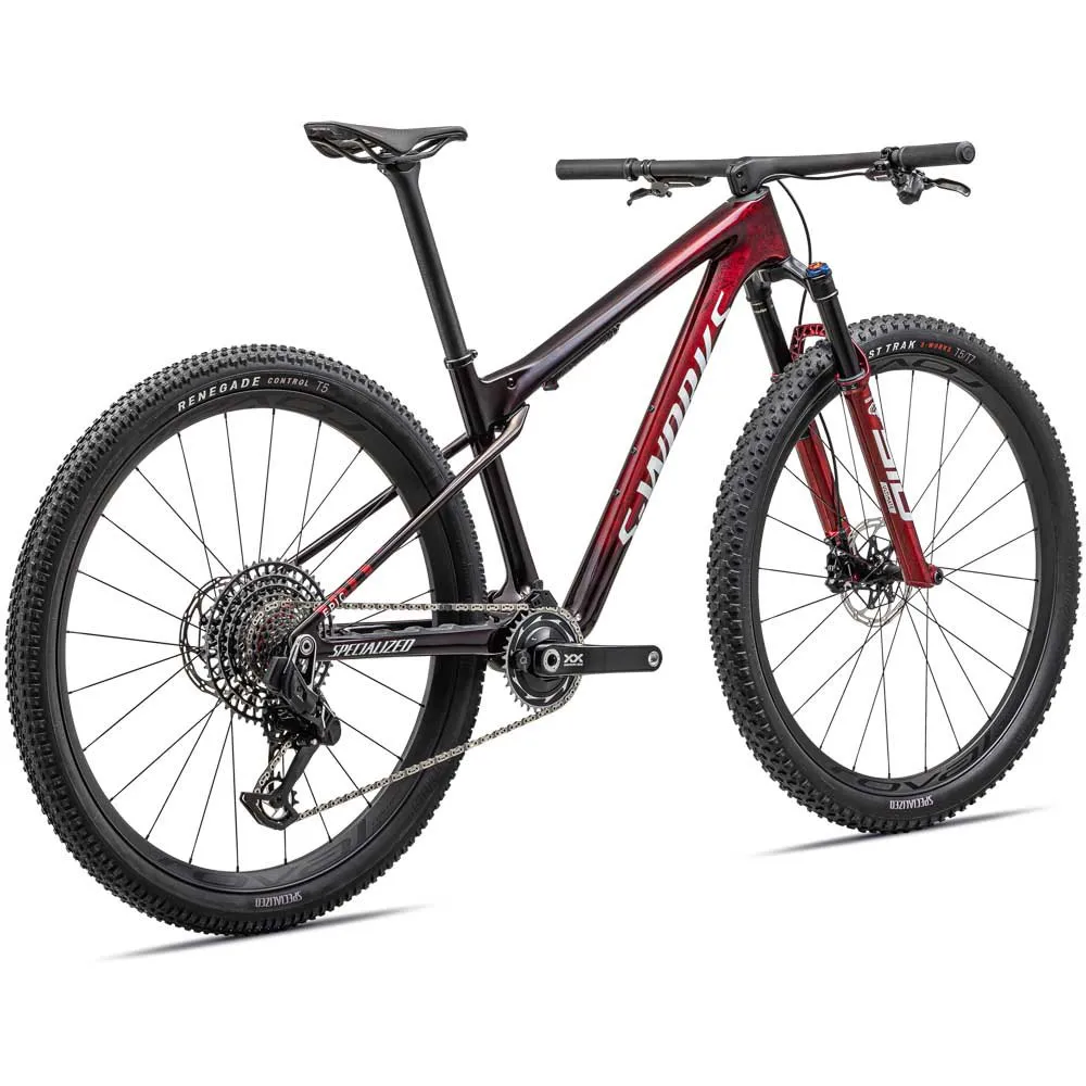 Specialized S-works Epic Wc 29´´ Xx Sl Eagle 2023 Mtb Cykel, Gloss red tint / flake silver granite / metallic white silver, M Specialized S-works Epic Wc 29´´ Xx Sl Eagle 2023 Mtb Cykel, Gloss red tint / flake silver granite / metallic white silver, M