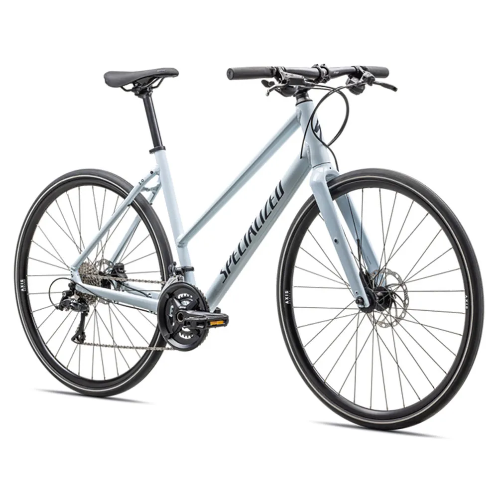 Specialized Sirrus 3.0 Step Through 2023 Cykel, Gloss morning mist / satin deep marine reflective, XS