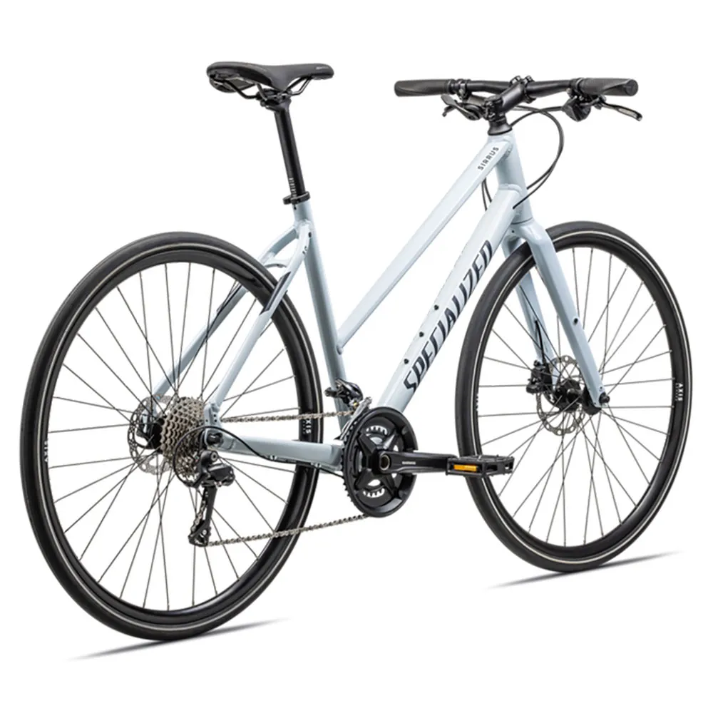 Specialized Sirrus 3.0 Step Through 2023 Cykel, Gloss morning mist / satin deep marine reflective, XS