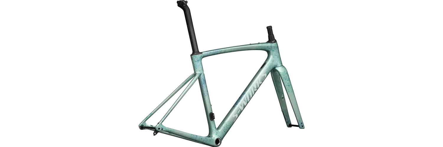 Specialized Sworks Roubaix SL8 2023 Road Frameset, Metallic white sage/ink/white sage, Ready to ship Specialized Sworks Roubaix SL8 2023 Road Frameset, Metallic white sage/ink/white sage, Ready to ship