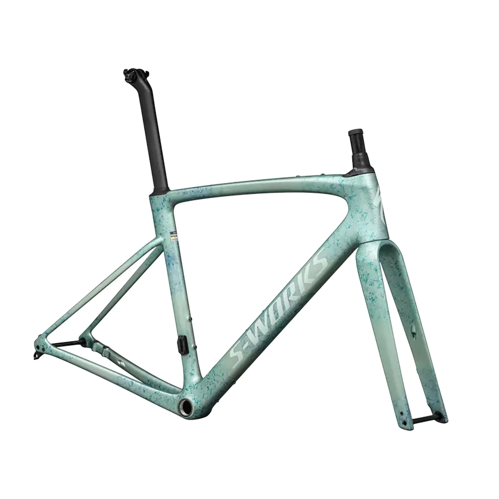 Specialized Sworks Roubaix SL8 2023 Road Frameset, Metallic white sage/ink/white sage, Ready to ship Specialized Sworks Roubaix SL8 2023 Road Frameset, Metallic white sage/ink/white sage, Ready to ship