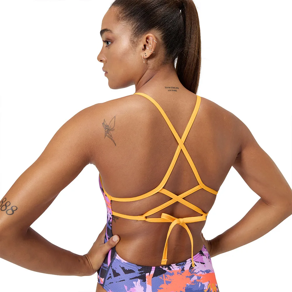 Speedo Allover Digital Lattice Tie-back Baddräkt female
