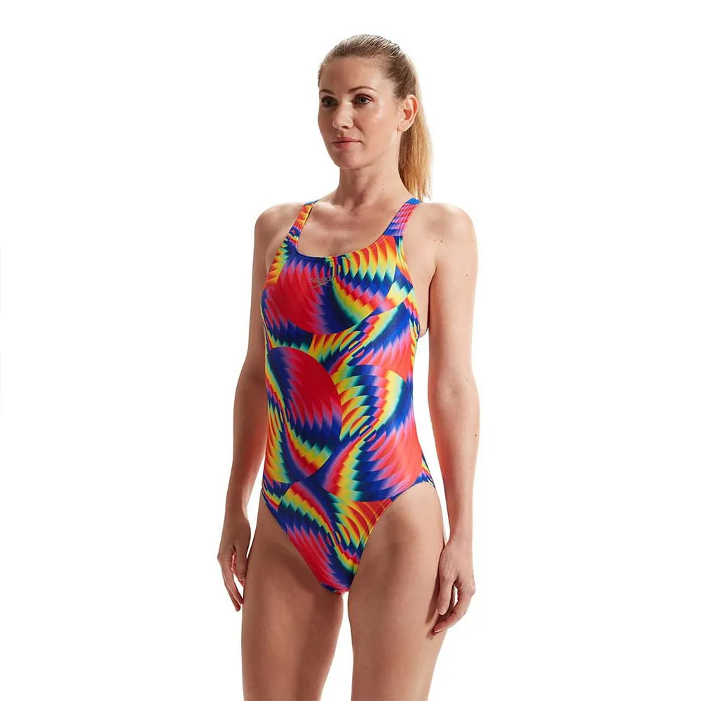 Speedo Allover Digital Leaderback Baddräkt female
