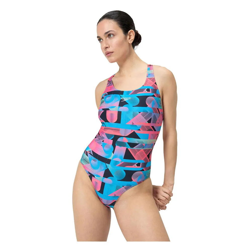 Speedo Allover Digital Powerback Baddräkt female