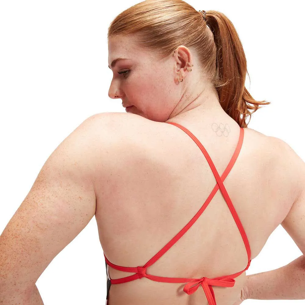 Speedo Allover Digital Tie-back Baddräkt female