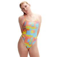 Speedo Allover Digital Vback Baddräkt female Speedo Allover Digital Vback Baddräkt female