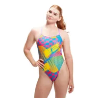 Speedo Allover Digital Vback Baddräkt female