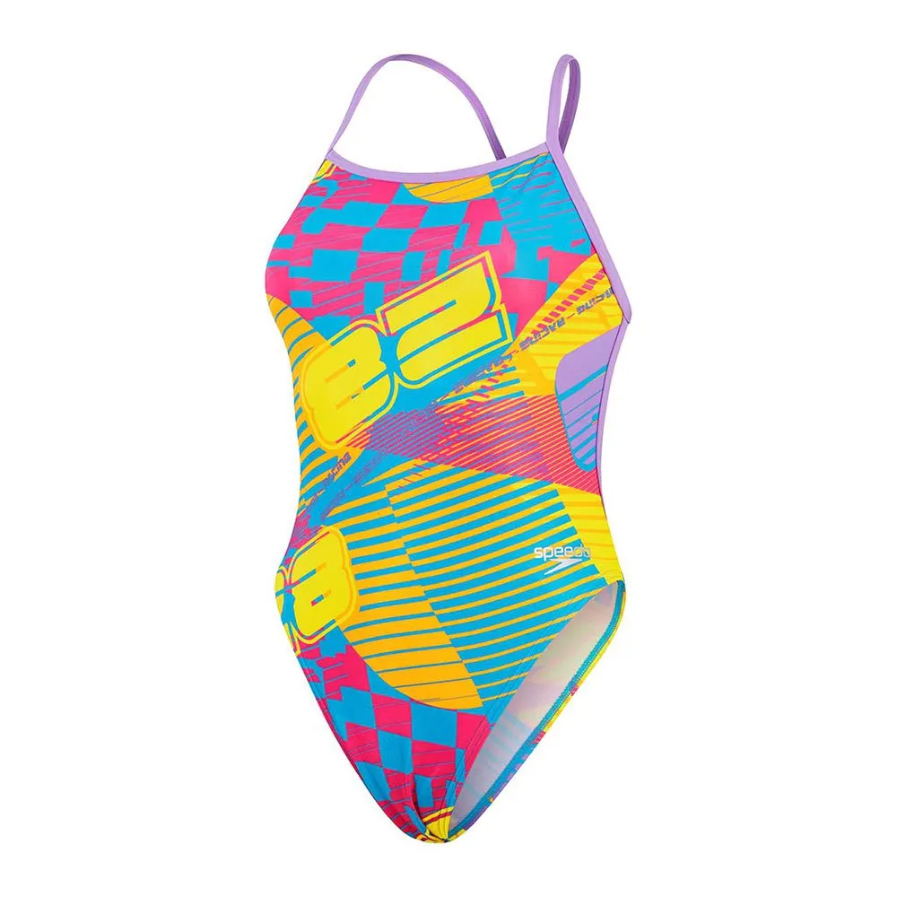 Speedo Allover Digital Vback Baddräkt female