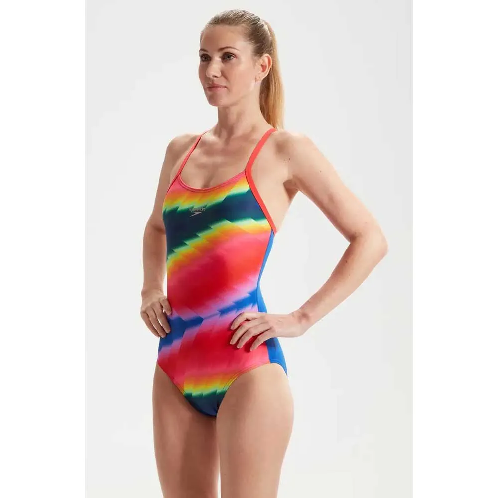 Speedo Allover Fixed Crossback Baddräkt female Speedo Allover Fixed Crossback Baddräkt female