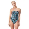 Speedo Allover Lattice Tie-back Baddräkt female, Black / picton blue / siren red