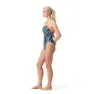 Speedo Allover Lattice Tie-back Baddräkt female, Black / picton blue / siren red