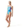 Speedo Allover Starback Baddräkt female, Matcha green / kiki pink