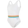 Speedo Belted Deep U-back Baddräkt female, White / orange fizz / mango / sky blue / blue bay