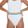 Speedo Belted Deep U-back Baddräkt female, White / orange fizz / mango / sky blue / blue bay