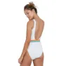 Speedo Belted Deep U-back Baddräkt female, White / orange fizz / mango / sky blue / blue bay