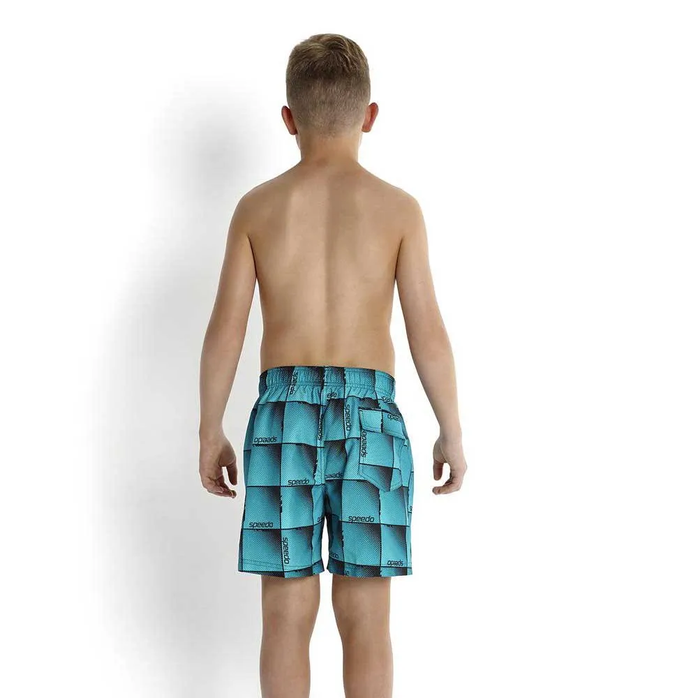 Speedo Boombastic Printed Leisure 15´´ Simshorts male, Black / bali blue / aquarium, 10-11Y
