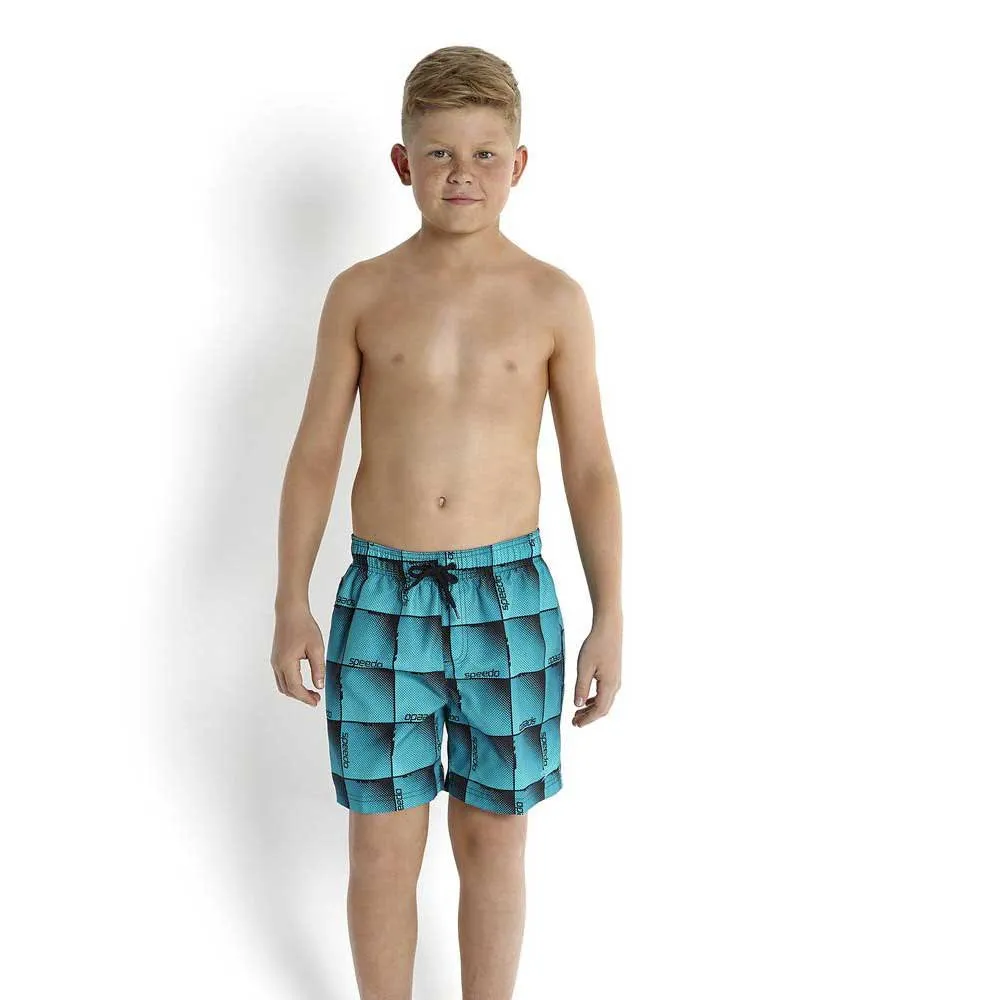 Speedo Boombastic Printed Leisure 15´´ Simshorts male, Black / bali blue / aquarium, 10-11Y