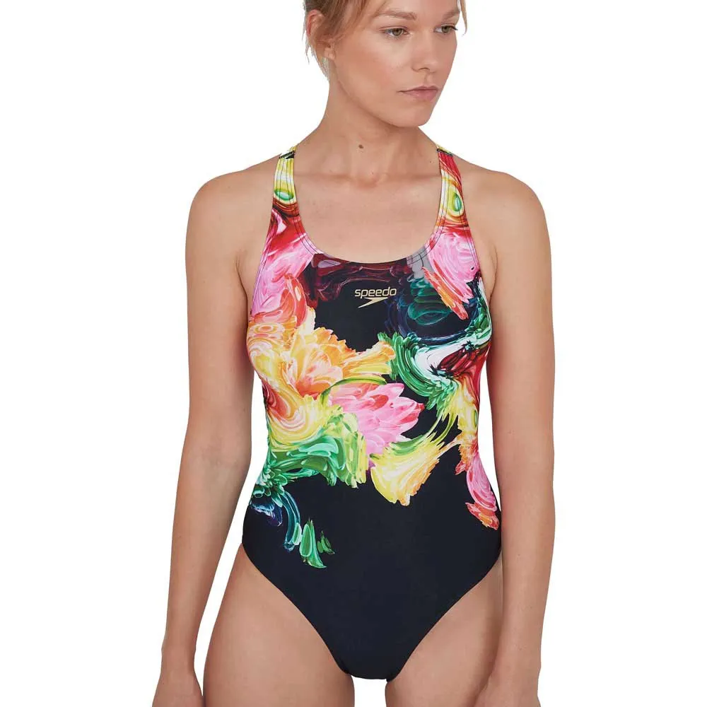 Speedo Colourblend Placement Digital Powerback Baddräkt female, Black / mango / lava red / white / jade Speedo Colourblend Placement Digital Powerback Baddräkt female, Black / mango / lava red / white / jade